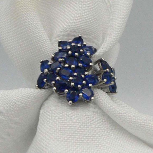 Jewelry - Genuine Himalayan Kyanite Sterling Silver Floral Ring size 6. NWOT